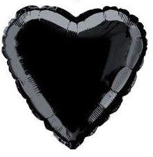 Matt Black Heart Foil Inflated Balloon