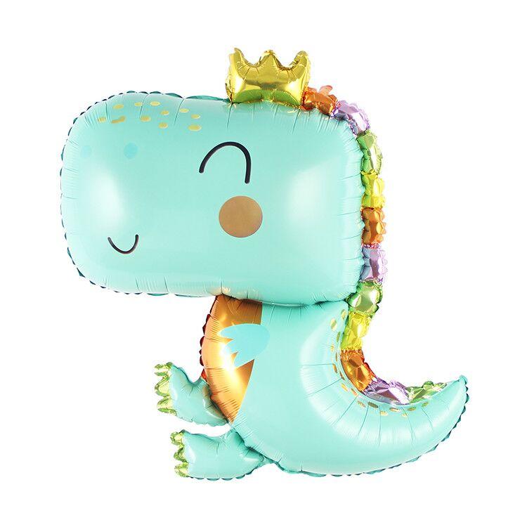 Cute Dinosaur Balloon with Crown, with helium
