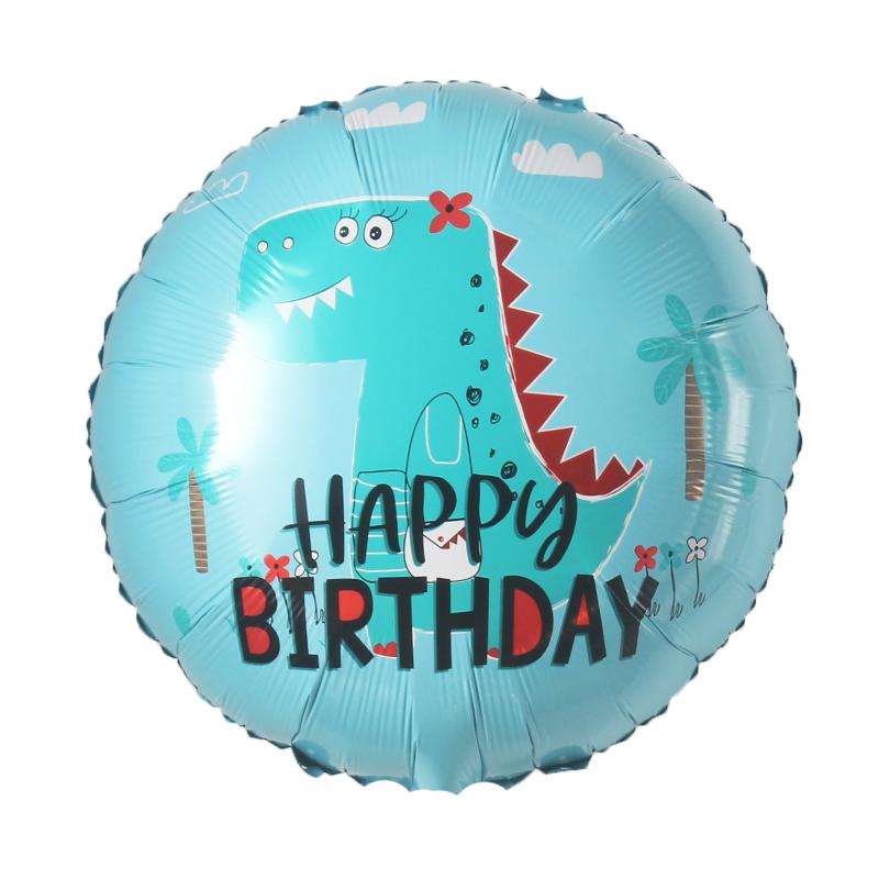 Single foil balloon - Happy Birthday - Dinosaur