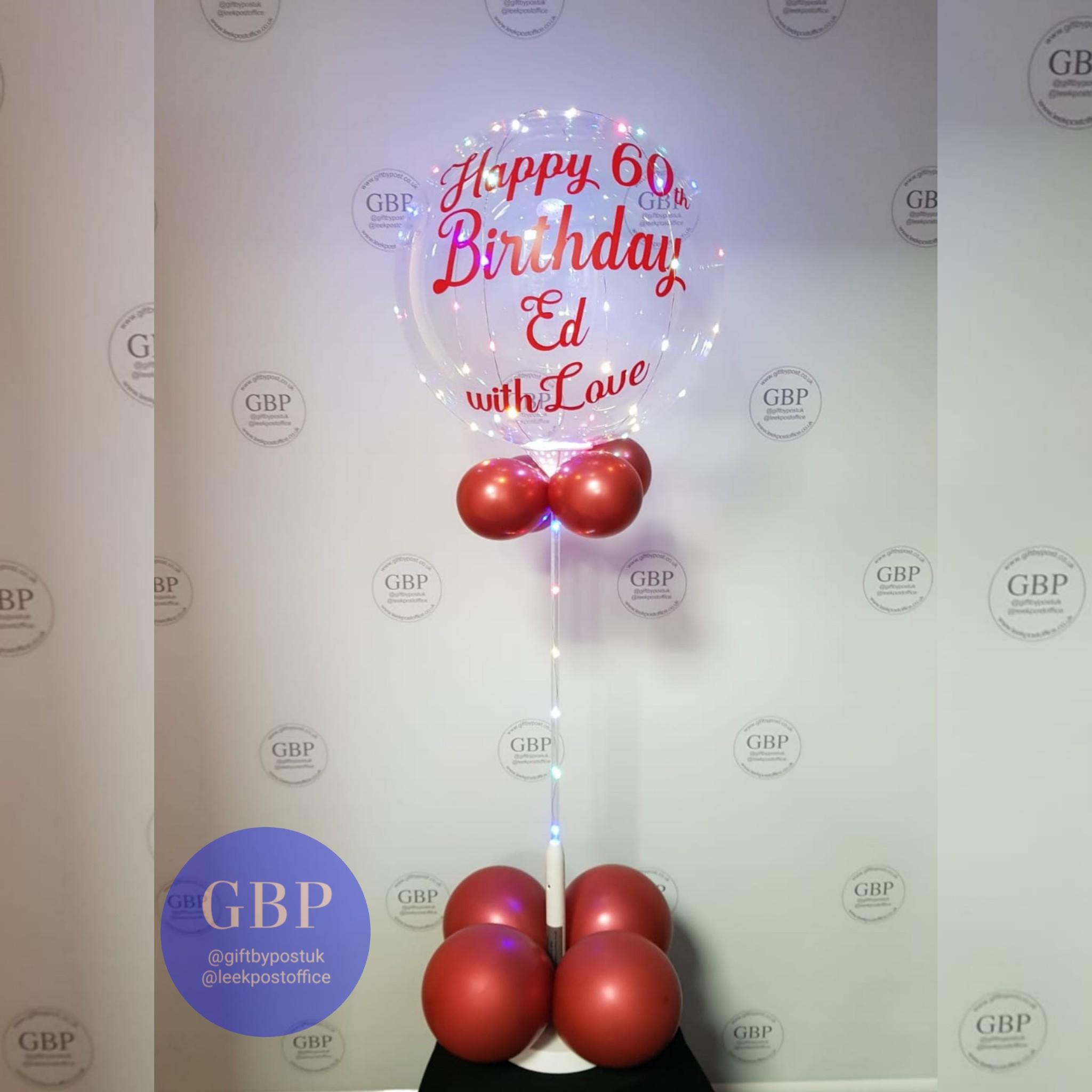 Happy Birthday LED, Light Up Balloon, Red