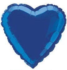 Blue Heart Foil Inflated Balloon