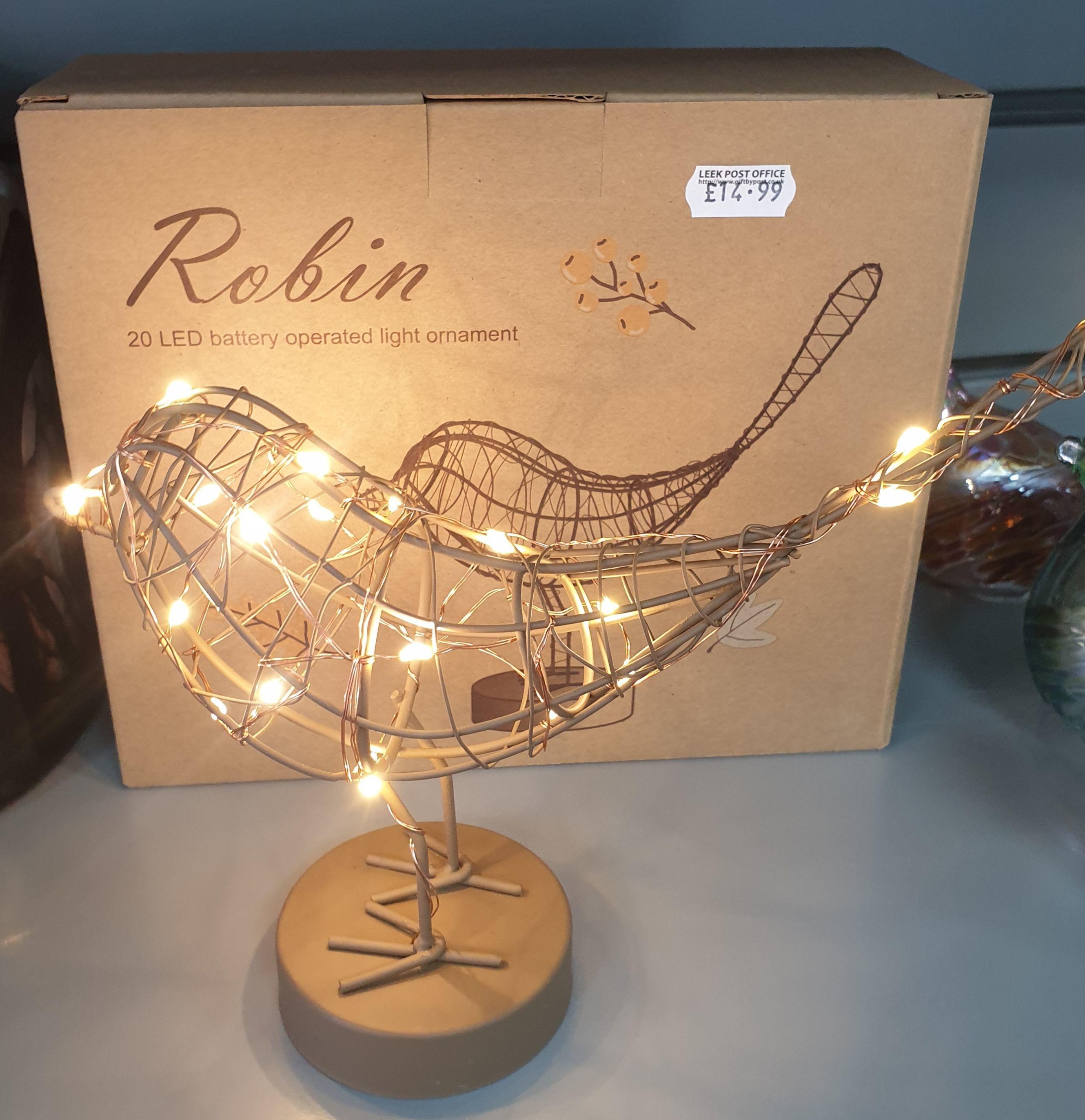 LED light up Robin ornament