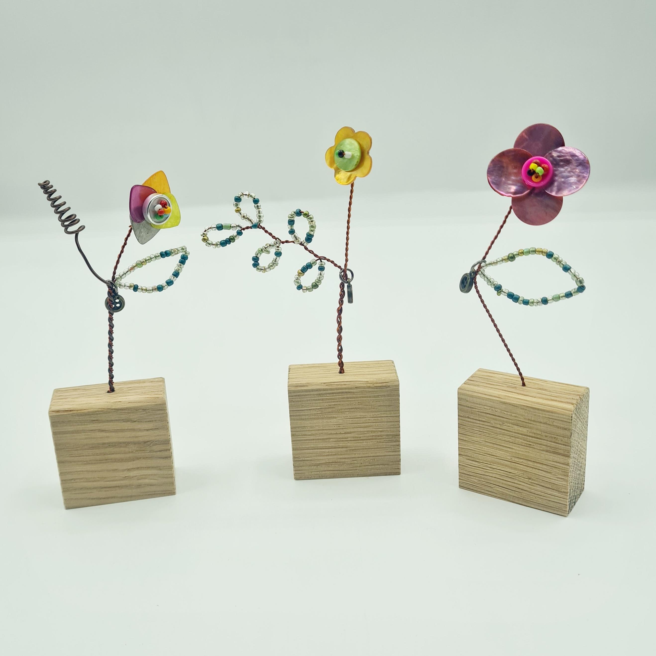 Wire and Button flowers