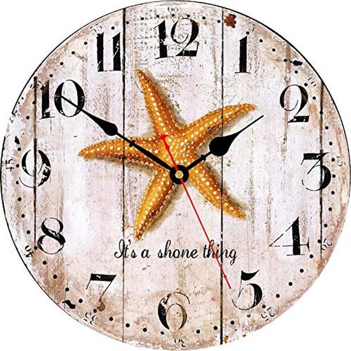 Vintage Styled Wall Clock - Starfish