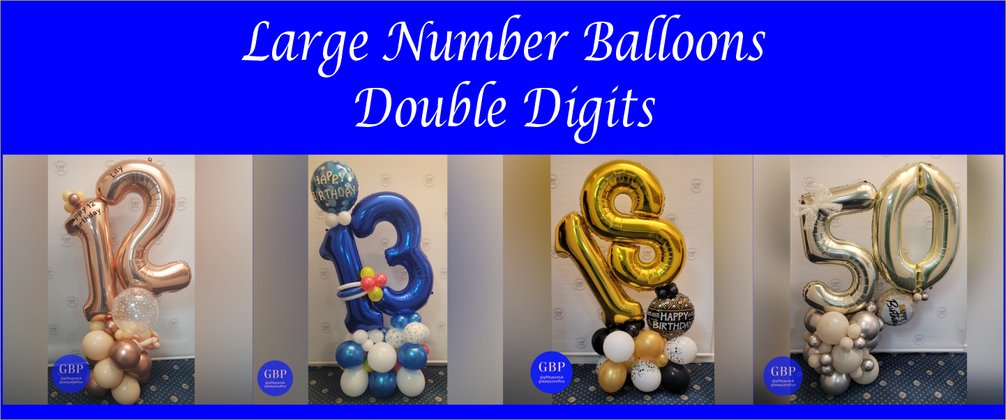 Large Number Balloons - Double Digits