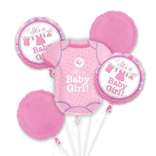 It's a baby girl balloon bouquet stock image