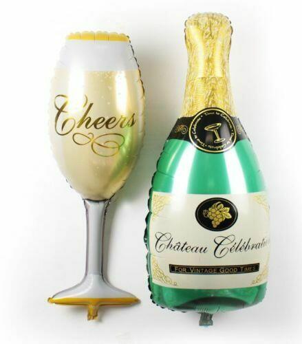 Champagne Bottle and Glass Balloons