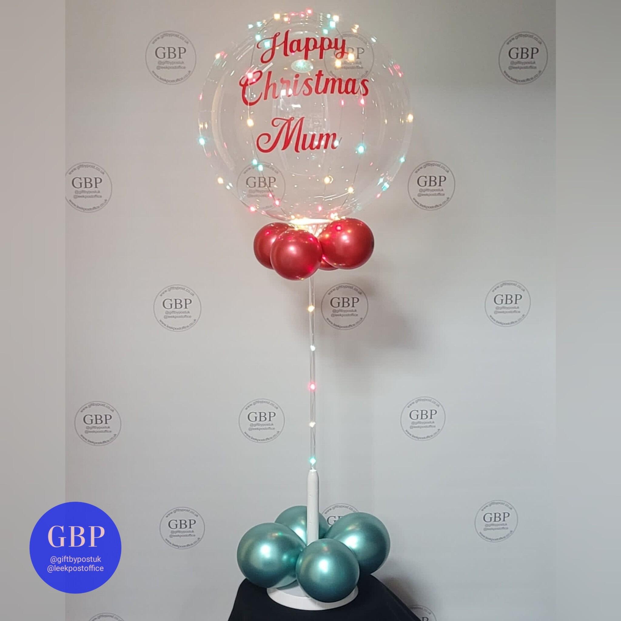 LED Christmas light up balloon personalised Mum