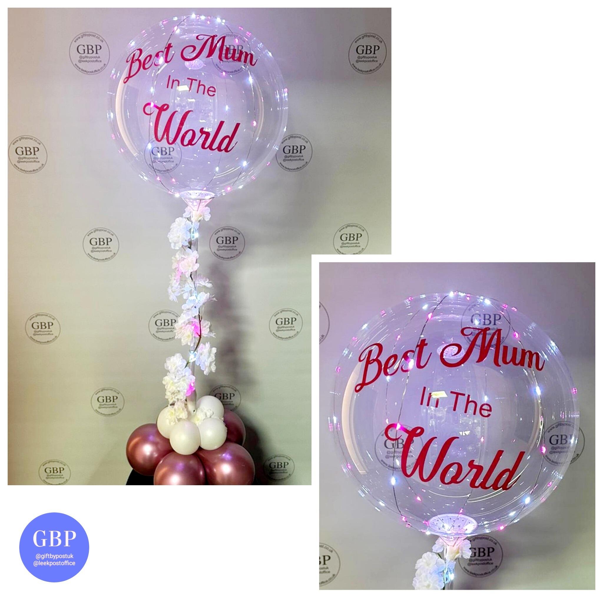 Mother's Day - LED Balloon on a Stand - Floral