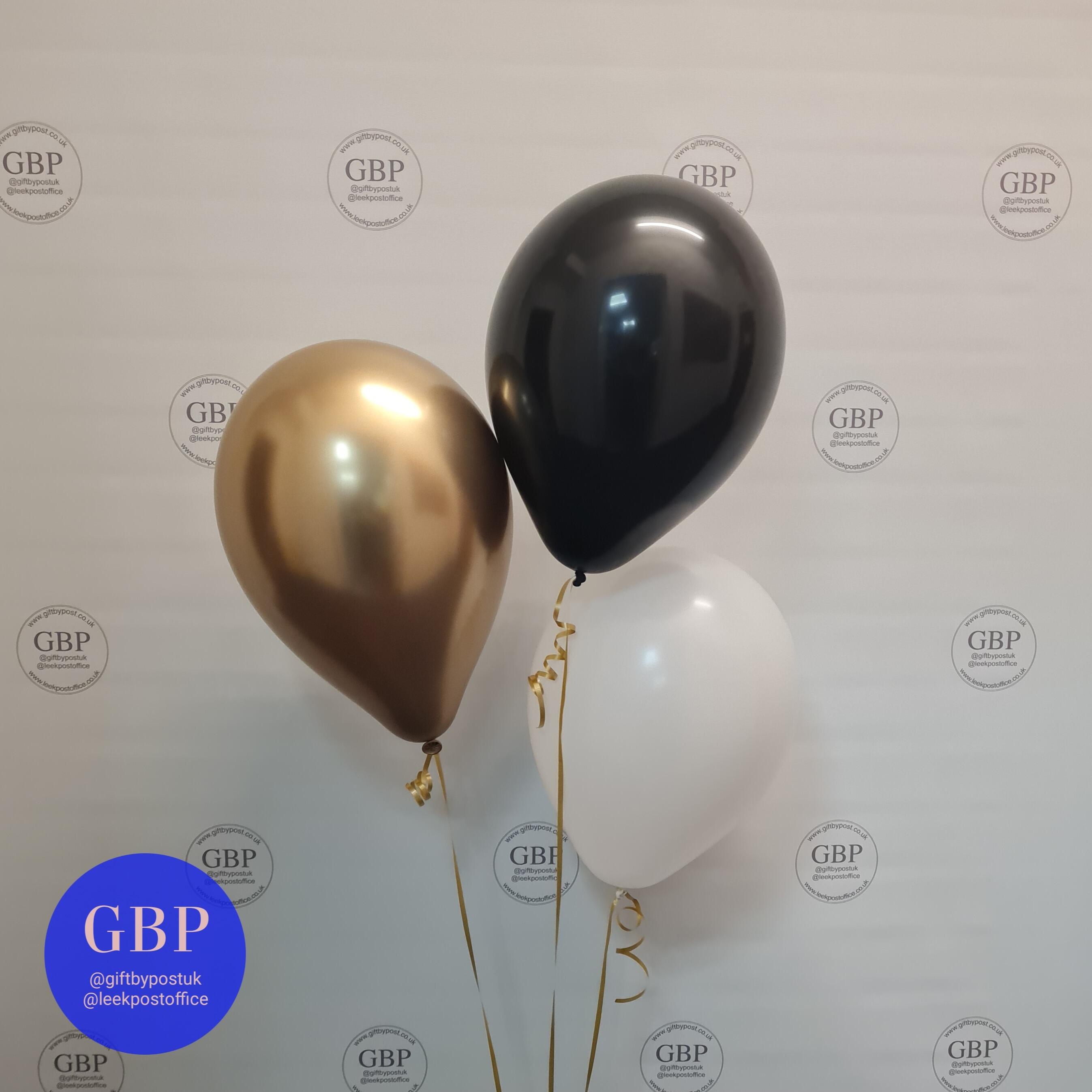 3 Latex Bouquet, Chrome Black Gold White