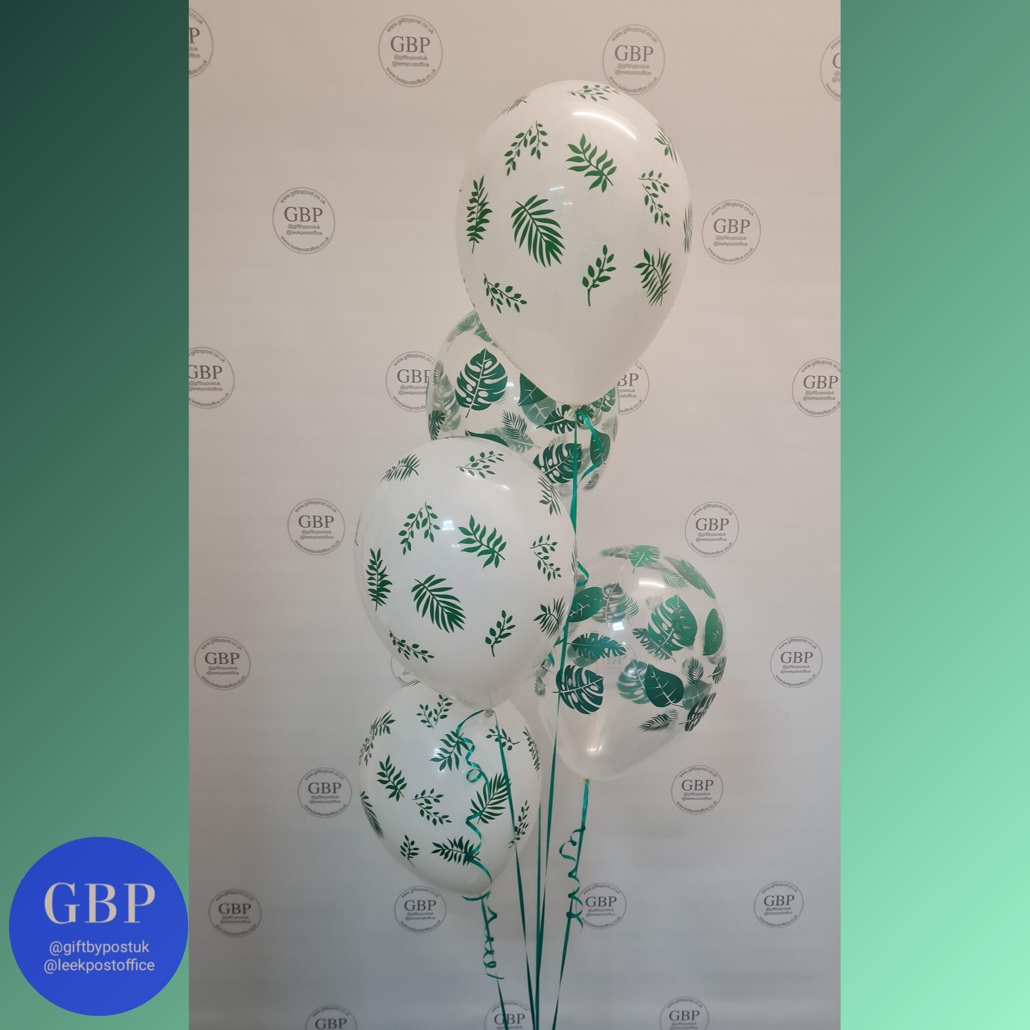 5 latex balloon bouquet leaf effect