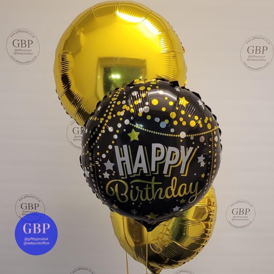 Happy Birthday Balloon Bouquet - Black