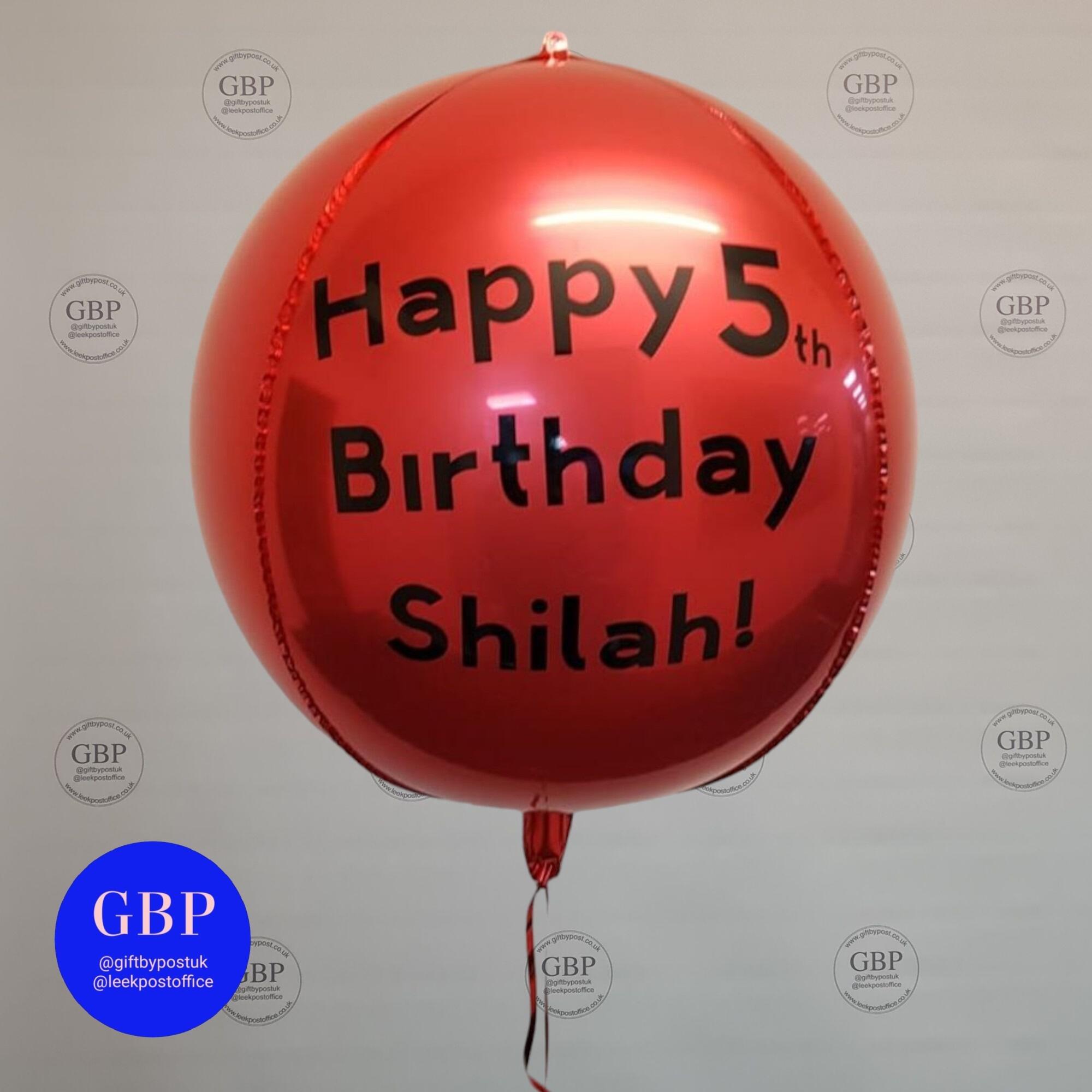 Personalised Orbz Balloon Red