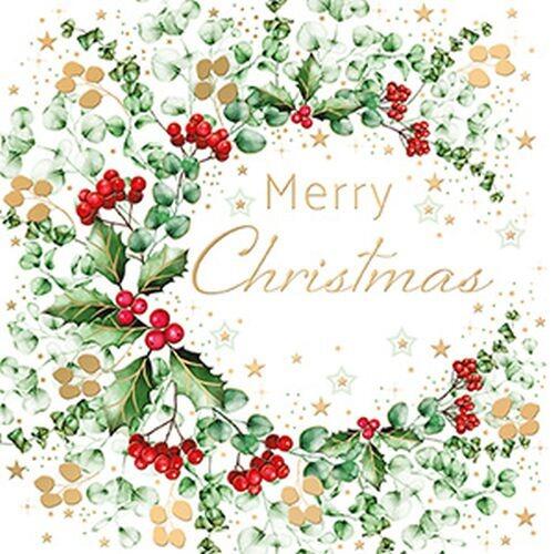 Noel Tatt - 8 x Christmas Cards - Wreath