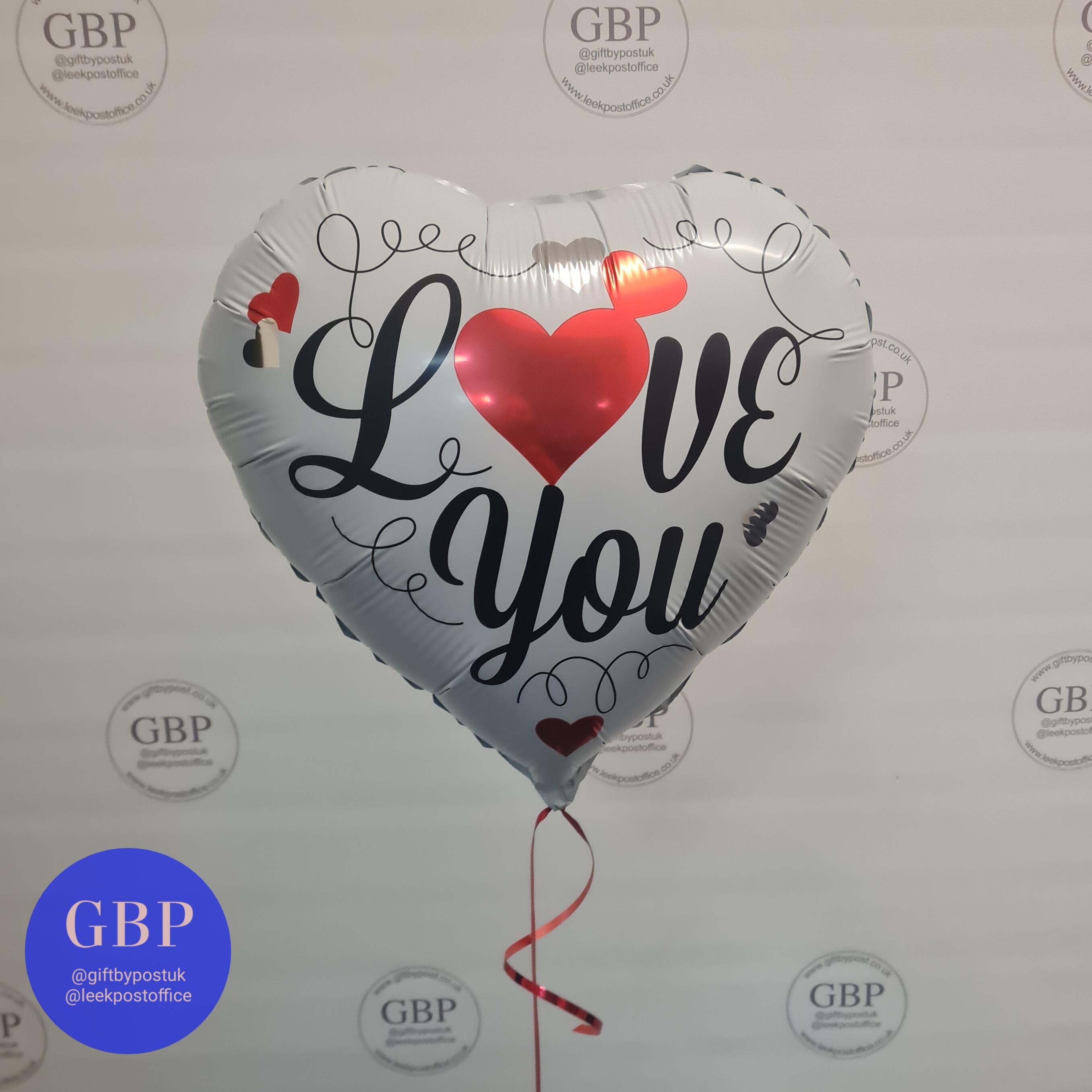 Single heart balloon love you