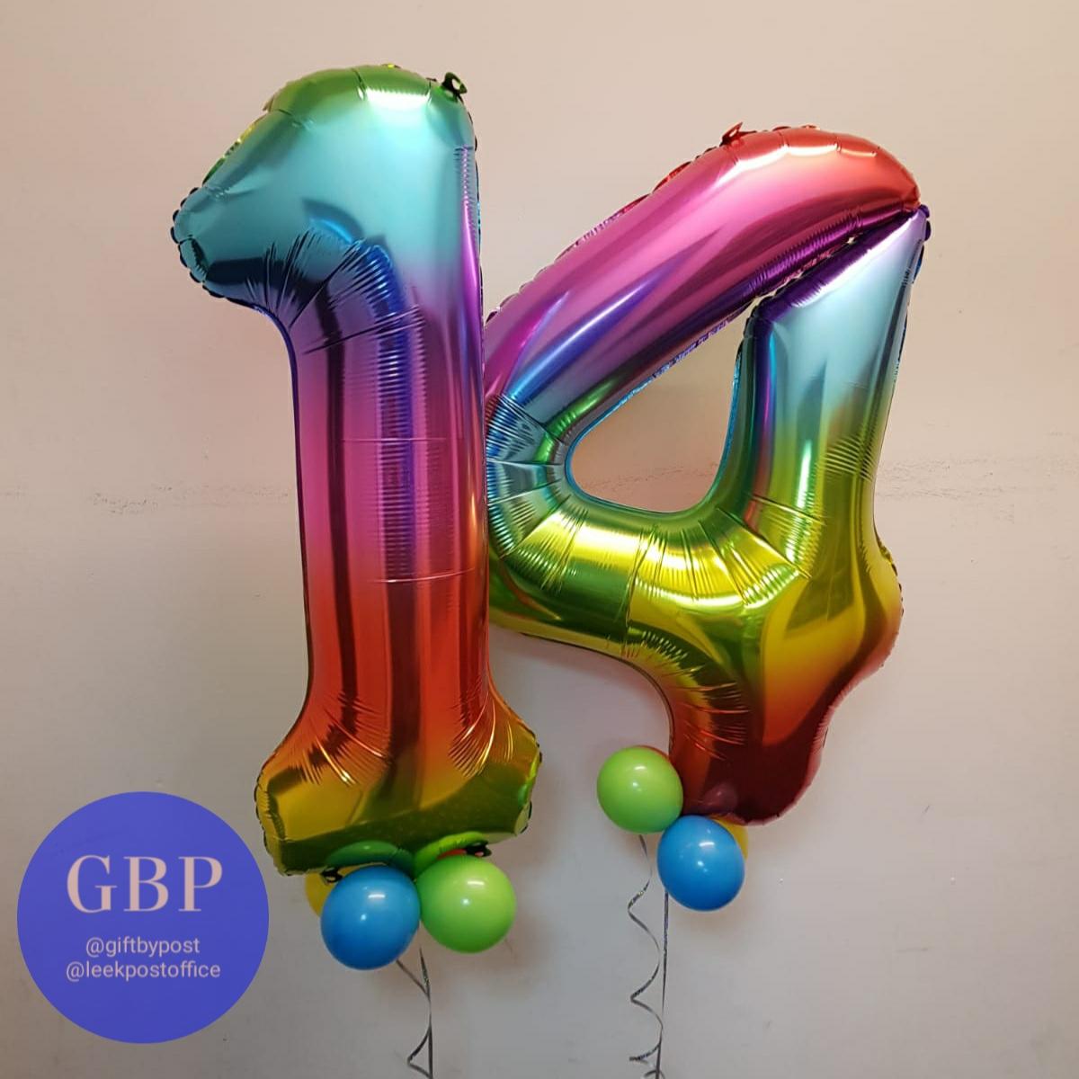 Large Numbers Balloons, Age 14, Multi-coloured