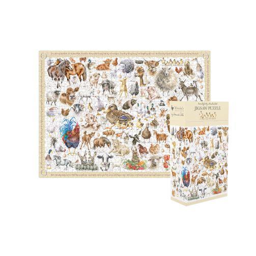 Wrendale Jigsaw Puzzle, Farmyard friends, Completed