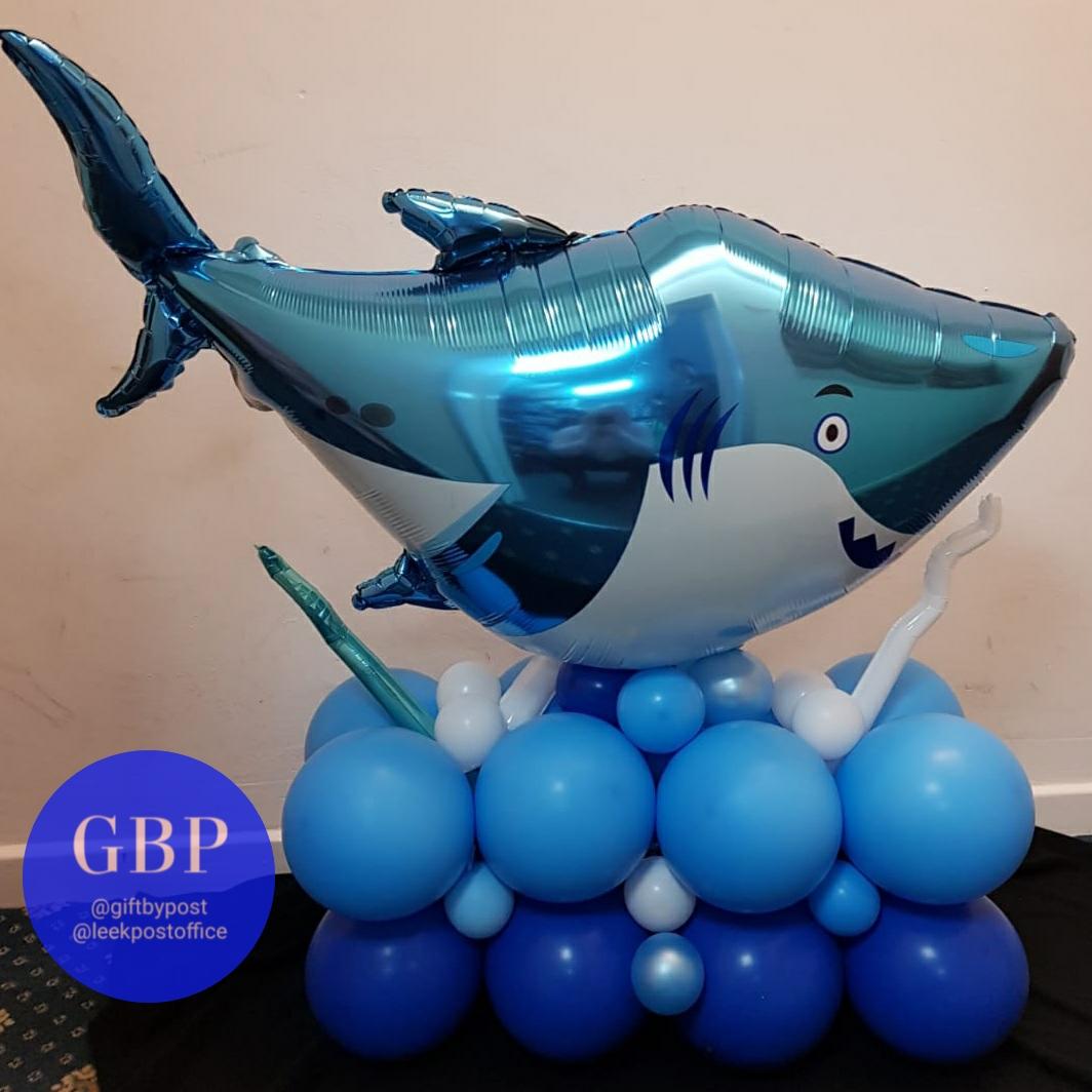 Shark helium balloon on a base