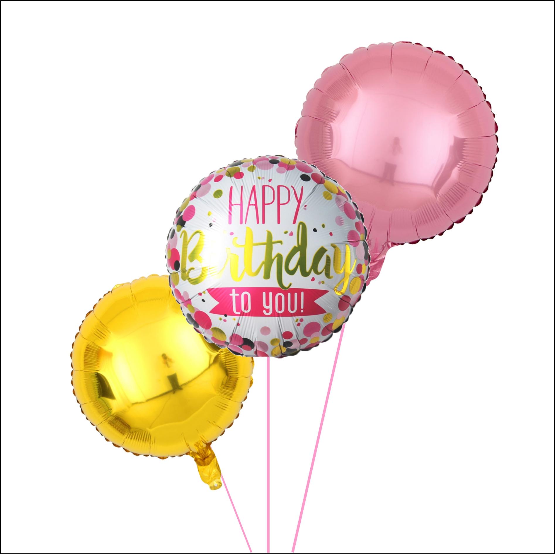 Balloon Bouquet - Happy Birthday - Pink & Gold