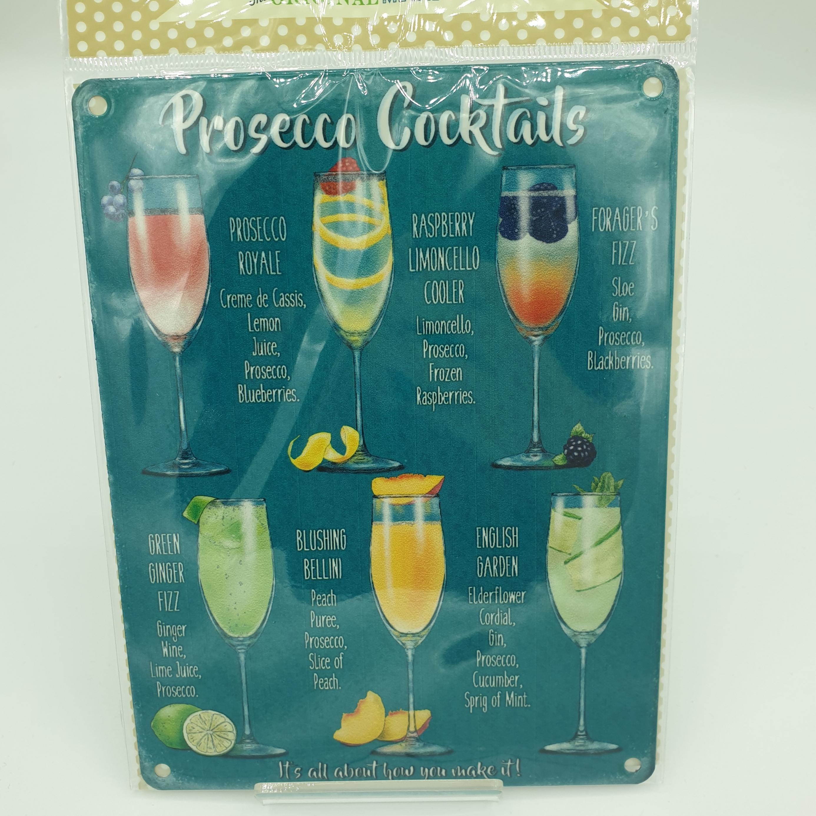 Metal Sign Prosecco Cocktails
