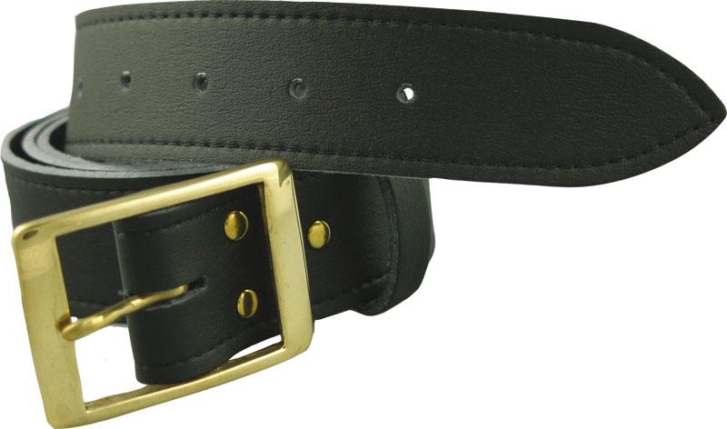 jet black leather belt