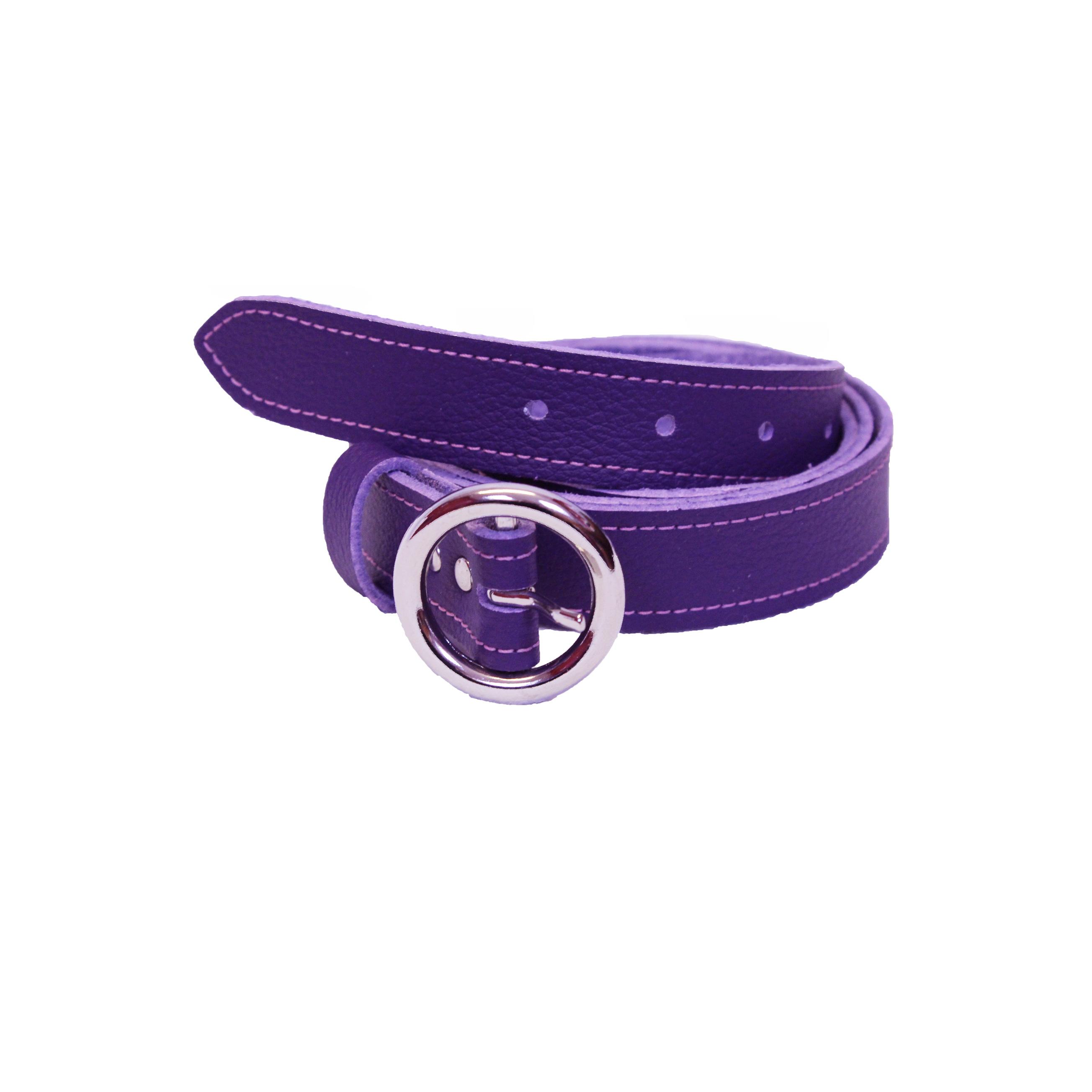 Ladies Vegan Belt with Round Buckle - handmade here in the UK