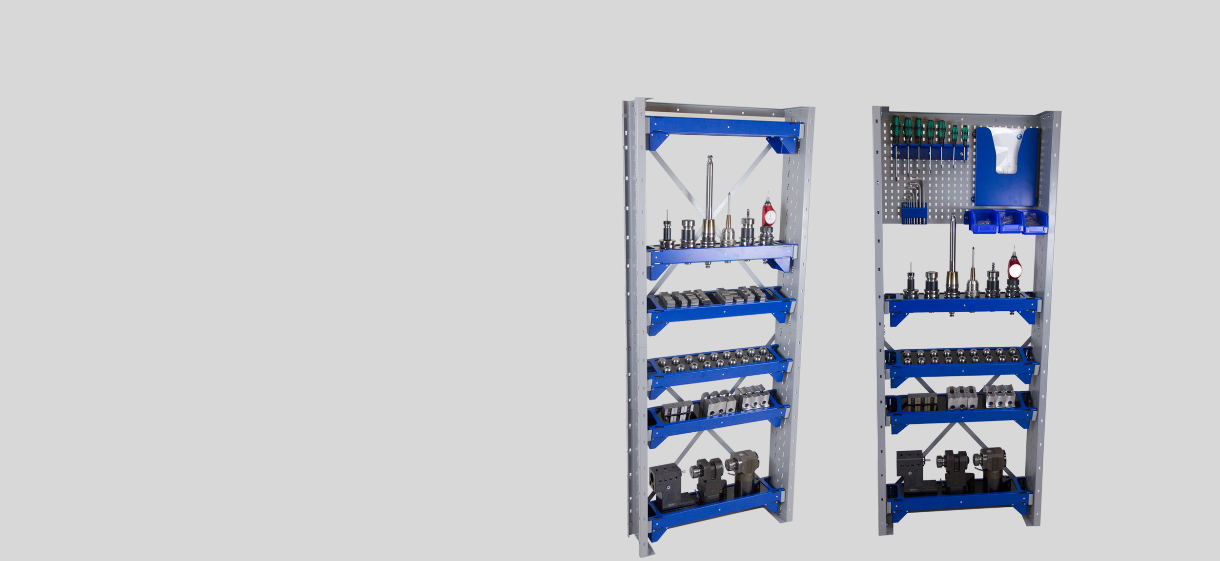 <h2>Efficient Storage</h2><p>From a single vertical wall rack to a fully enclosed tool hive, a indefinitely expandable system.</p>