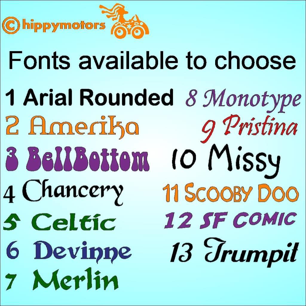 font available for decal wording