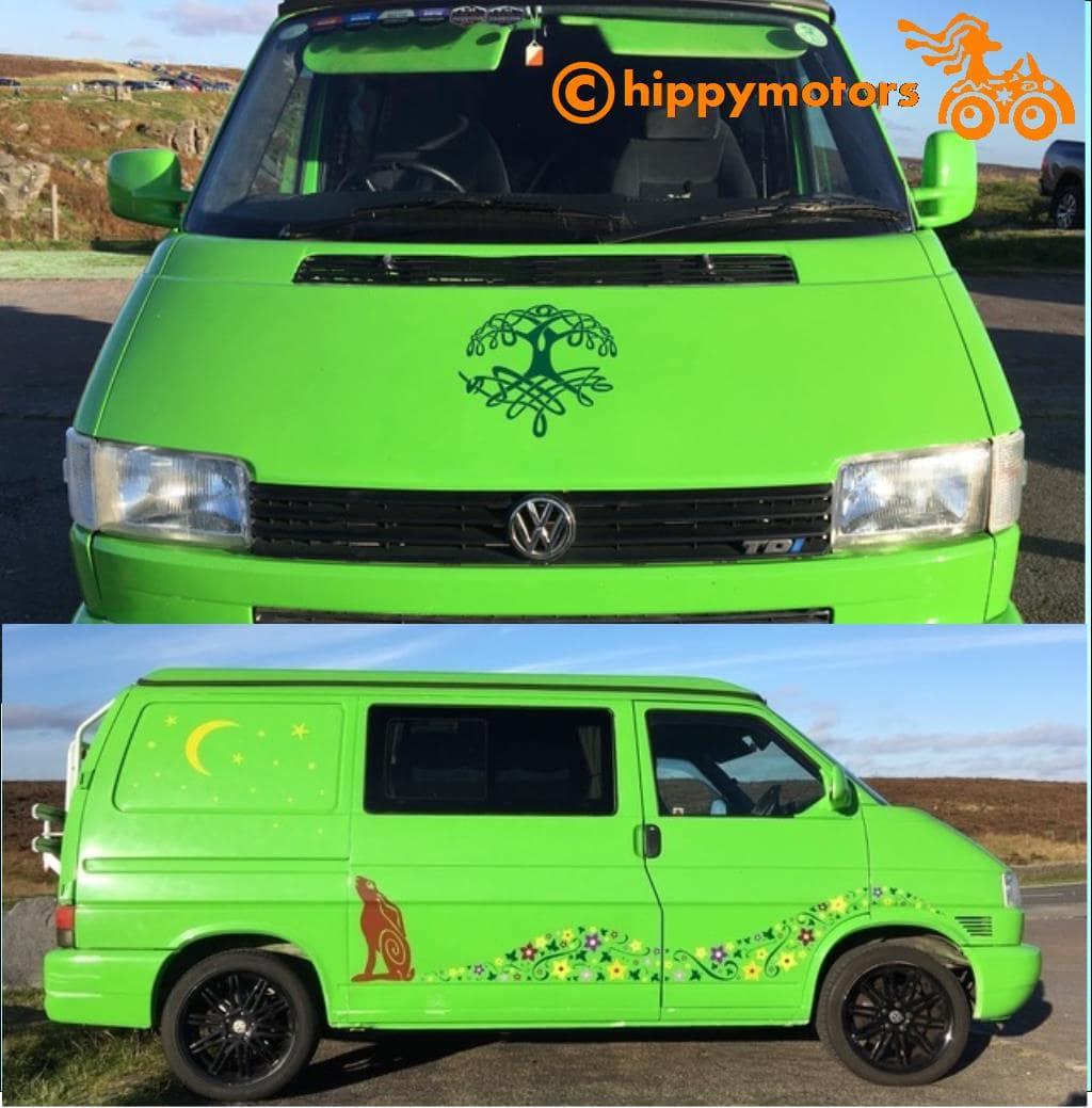 tree of life vinyl decal sticker on VW campervan