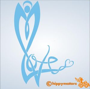 Angel of Love vinyl sticker – heart and angel design for car or camper window