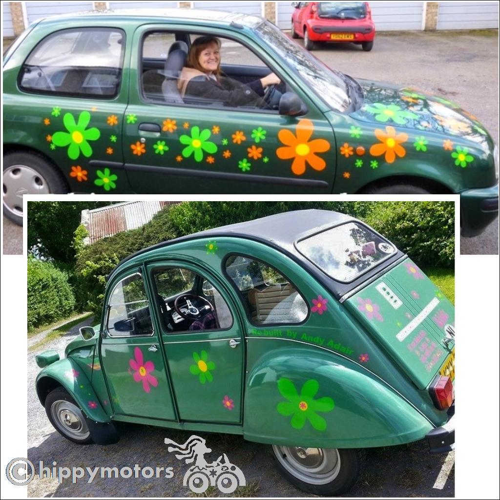 Scooby Doo flowers vinyl decals on cars caravans