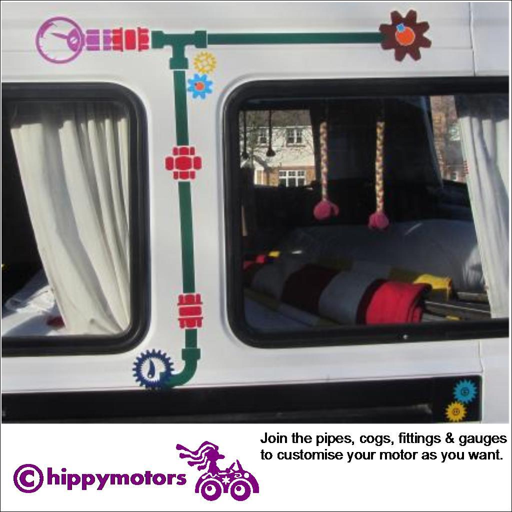 Hippy Motors steampunk stickers on a van