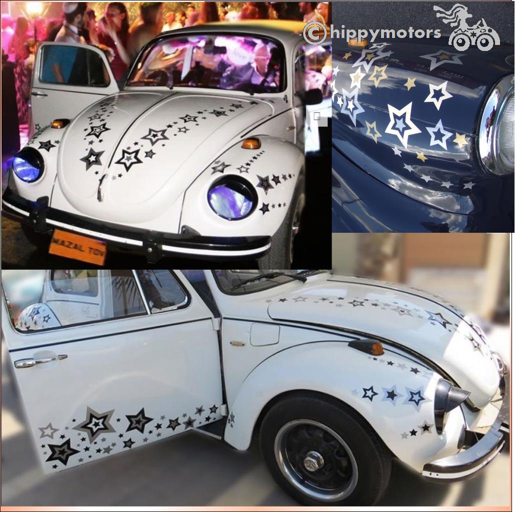 VW beetle star car stickers decals hippy motors