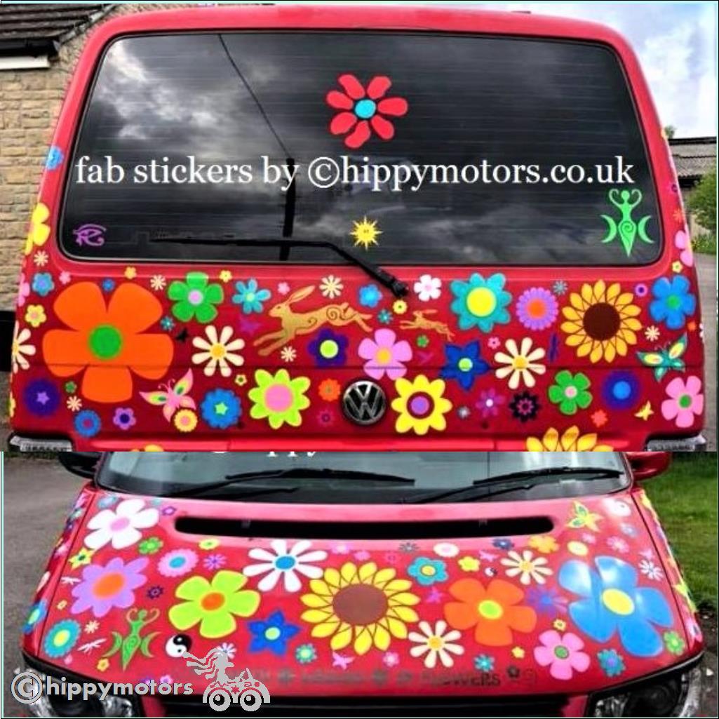 goddess flower sticker car transfers hippy motors