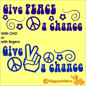 Beatles Lennon give Peace a chance vinyl sticker decal
