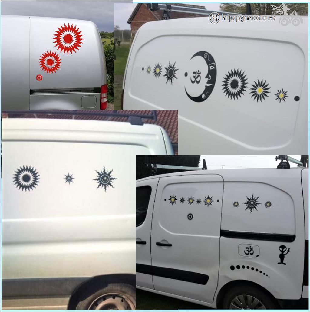 VW camper van sun stickers caravan decals hippy motors