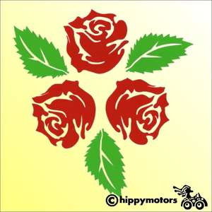 Rose decal with leaves