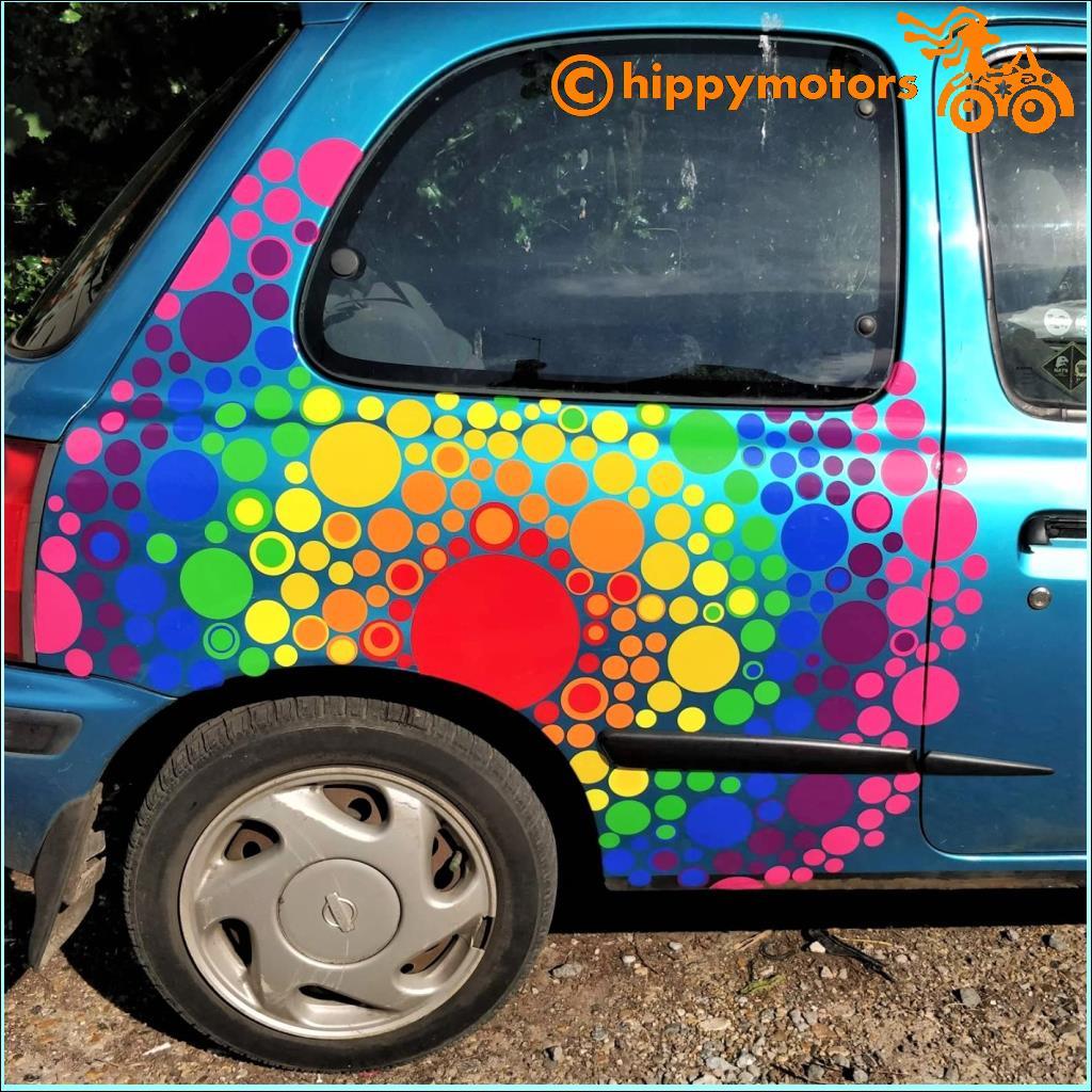 rainbow vinyl spot decals for cars