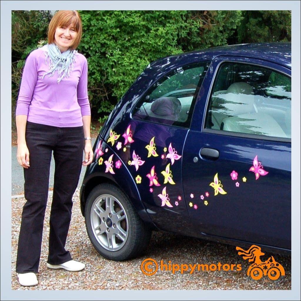 butterfly vinyl decal transfers on car