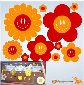 smiley flower car sticker decals by hippy motors