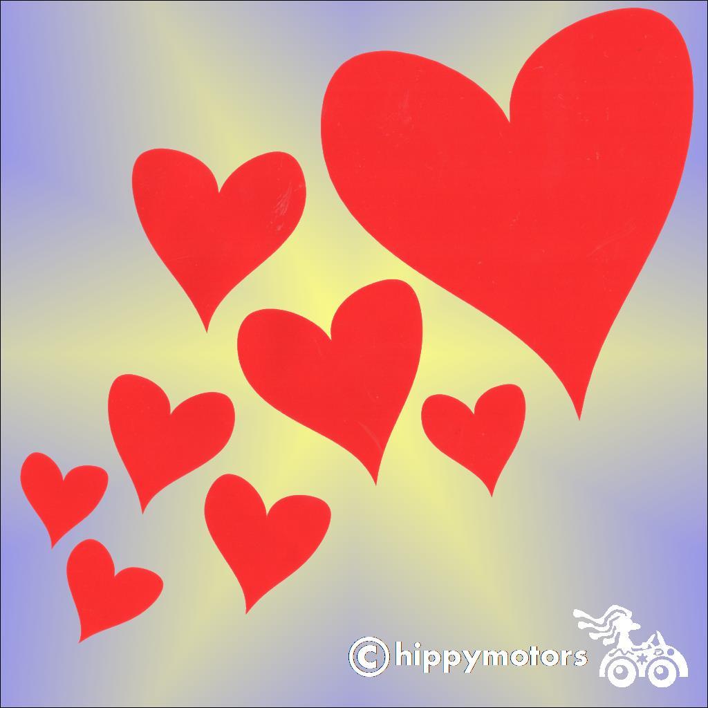 heart stickers for walls cars caravans