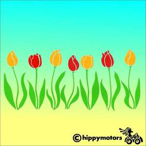 Tulip Flower decals for vehicles