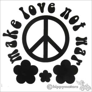 make love not war decal with CND symbol