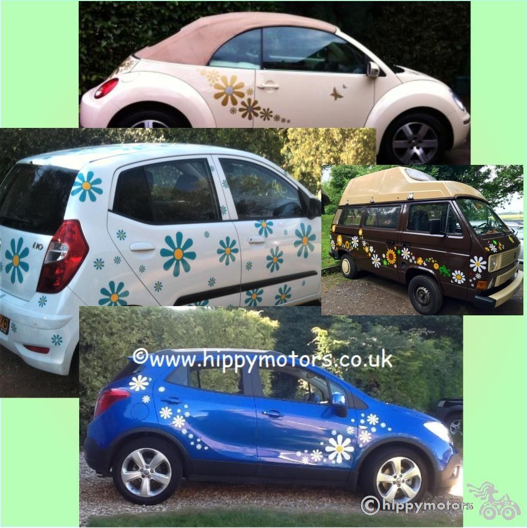 daisy vinyl decal stickers on Vw car and camper vans