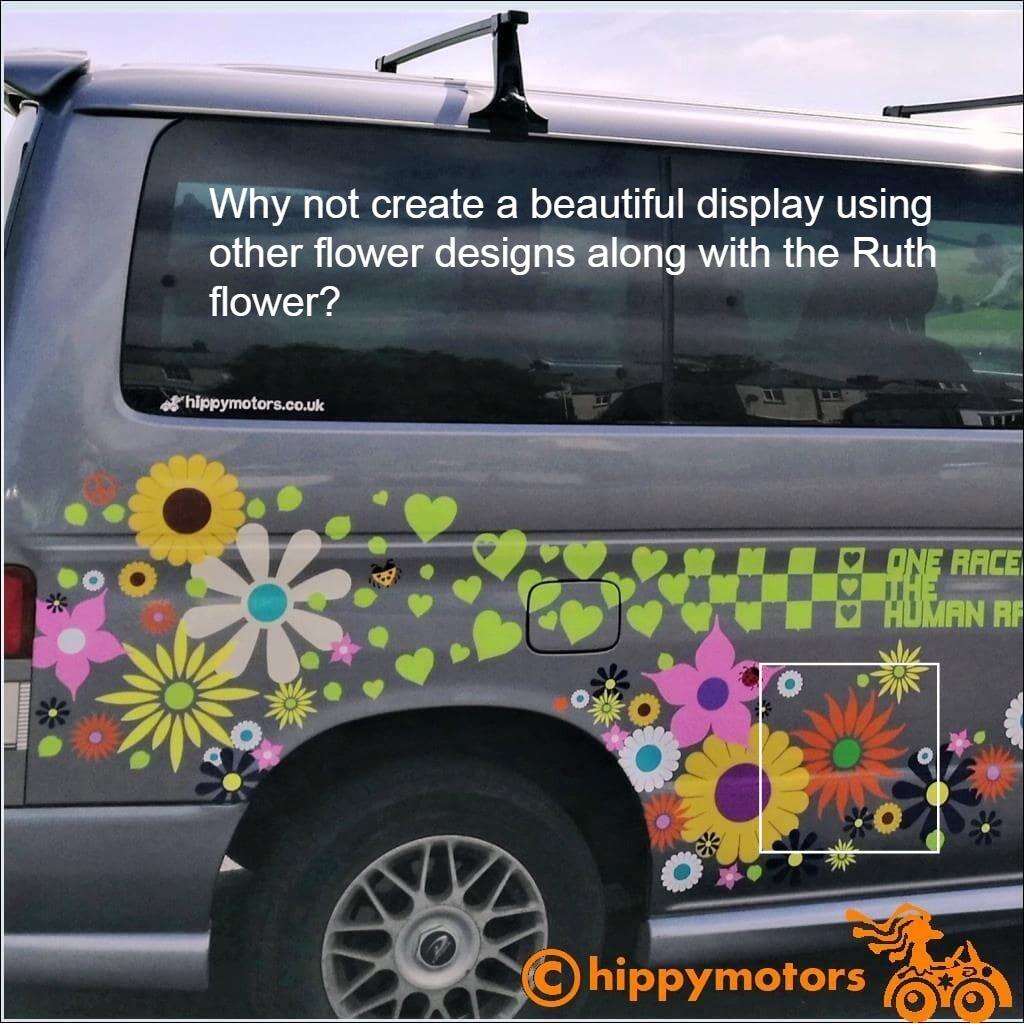 large daisy van decal stickers on Mazda bongo