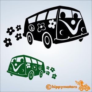 hippy bus vinyl decal sticker for a VW camper van minibus