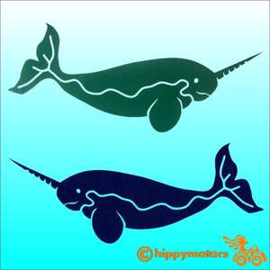Narwhal car stickers by Hippy Motors