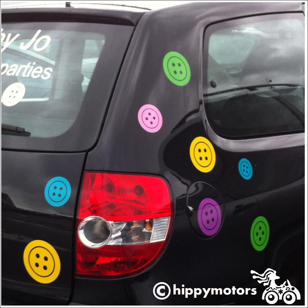 button vinyl stickers on car vehicle
