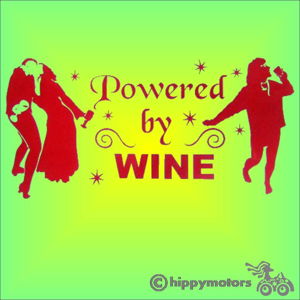 powered by wine vinyl car sticker for vehicles walls windows
