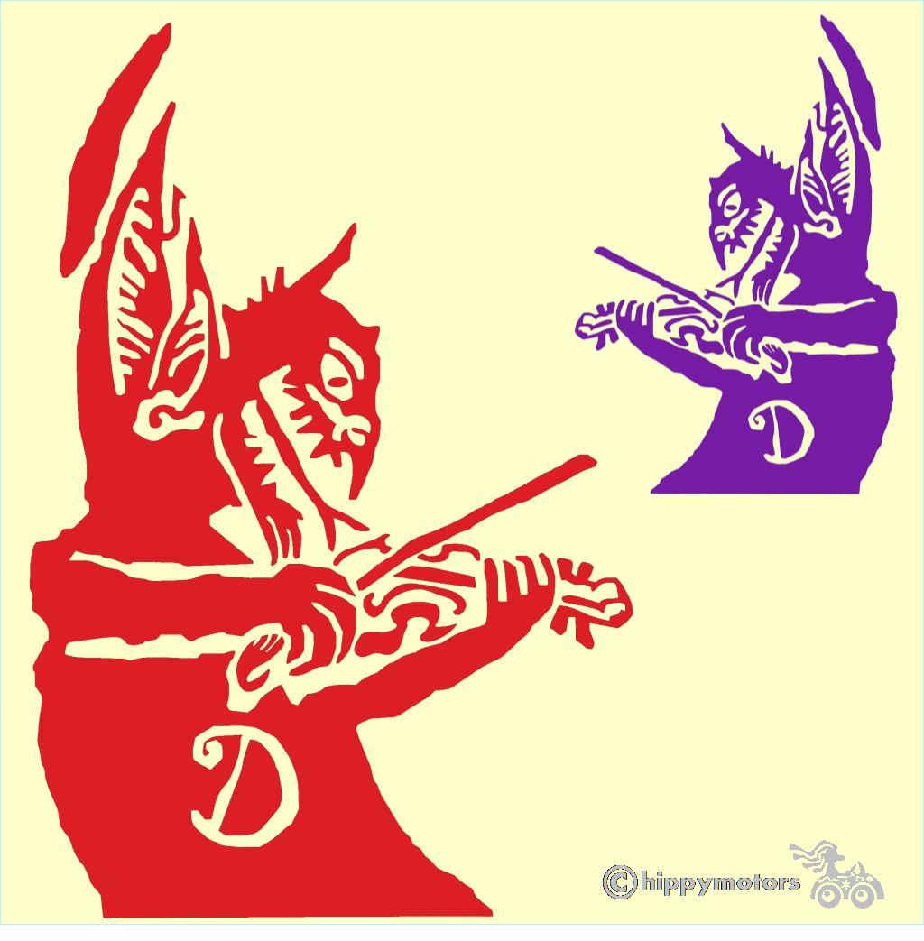 levellers devil with violin vinyl decal for vehicles walls and windows